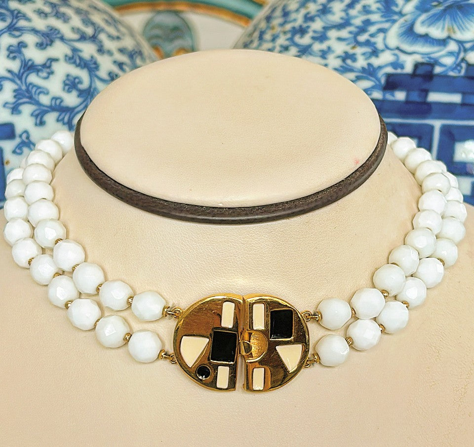 Rare 1980 stamped GIVENCHY designer runway style collar necklace.