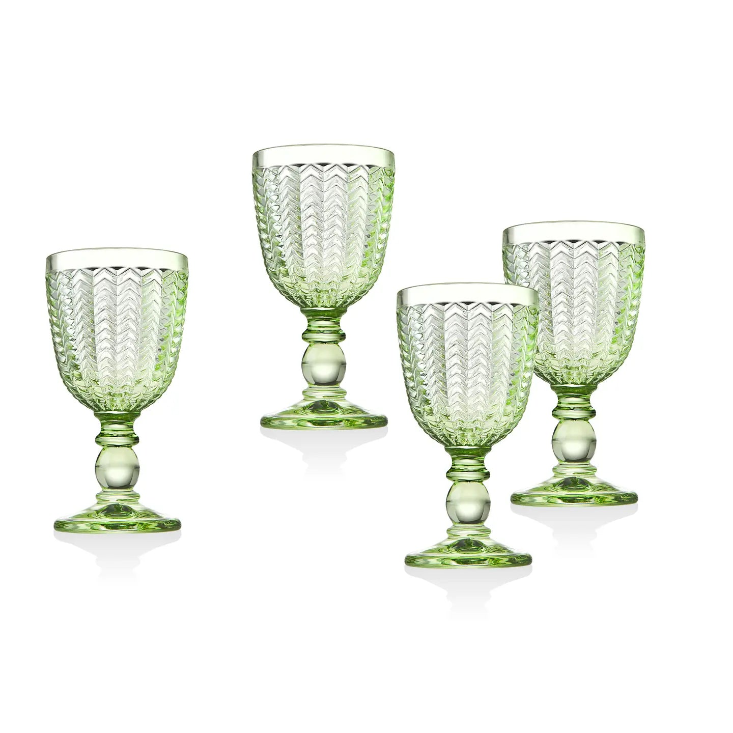 Twill Green Goblets - Set of 4