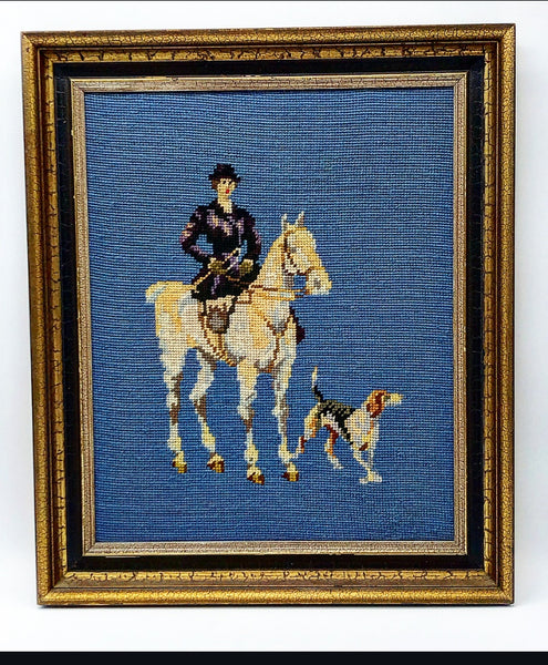 Equestrian Needle Point Artwork