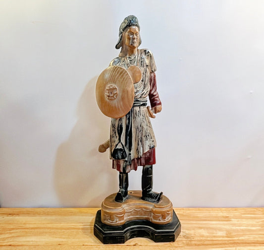 Chinoiserie style vintage Asian man warrior figure.