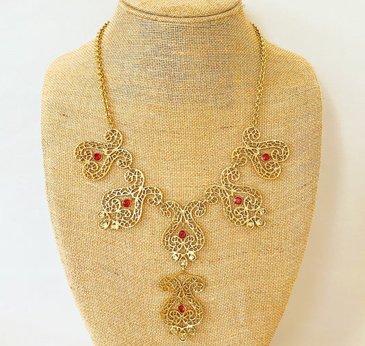 Rare vintage signed Loulou de la Falaise couture statement necklace