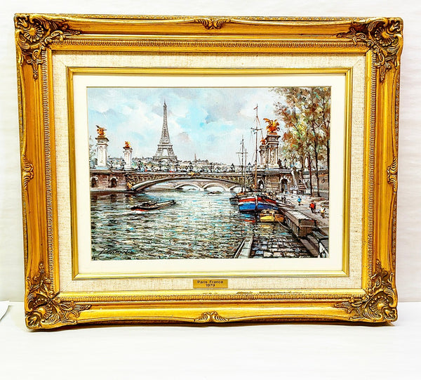 Vintage signed original framed artwork of Paris.