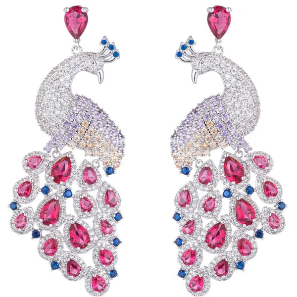 Peacock Earring - Pink