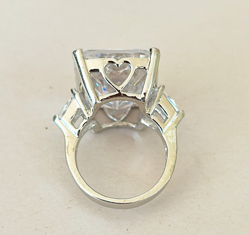 Fabulous extra large faux diamond ring signed by KJL