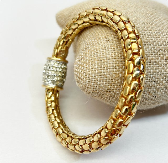 Gold snake link style Joan rivers signed bracelet