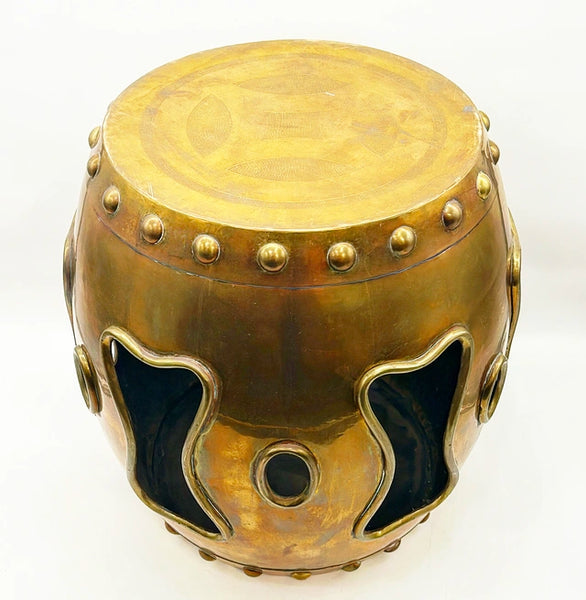 Amazing rare Asian style solid brass garden stool.