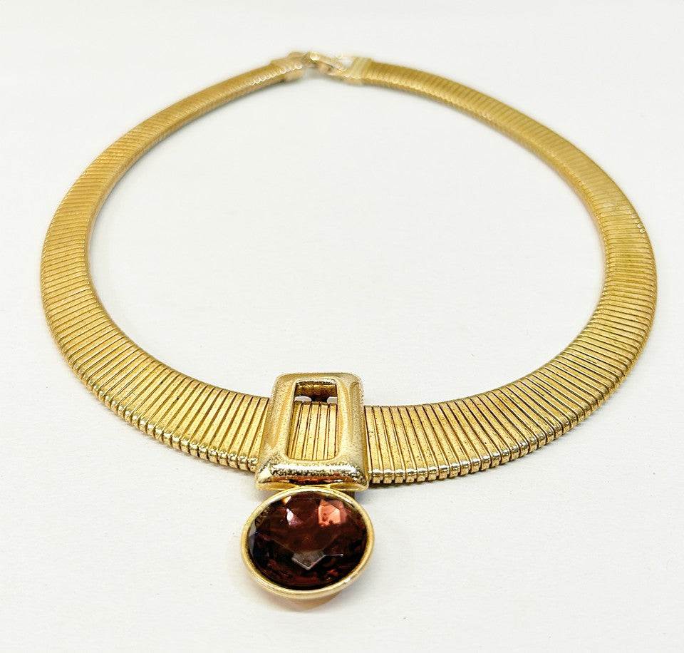 1970’s Park Lane signed omega style collar necklace