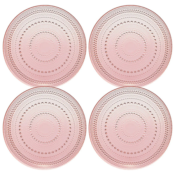 Glass Hobnail Colored Plates | Set of 4 | 10.6"