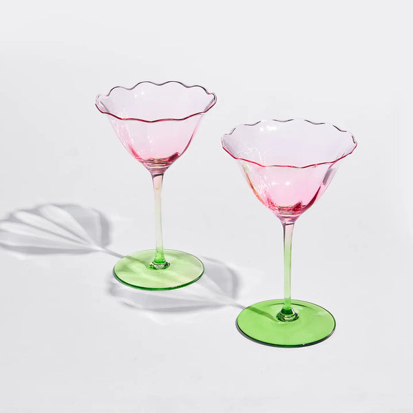 Tulip-Shaped Champagne Coupe Glass | Set of 2 | 6 oz