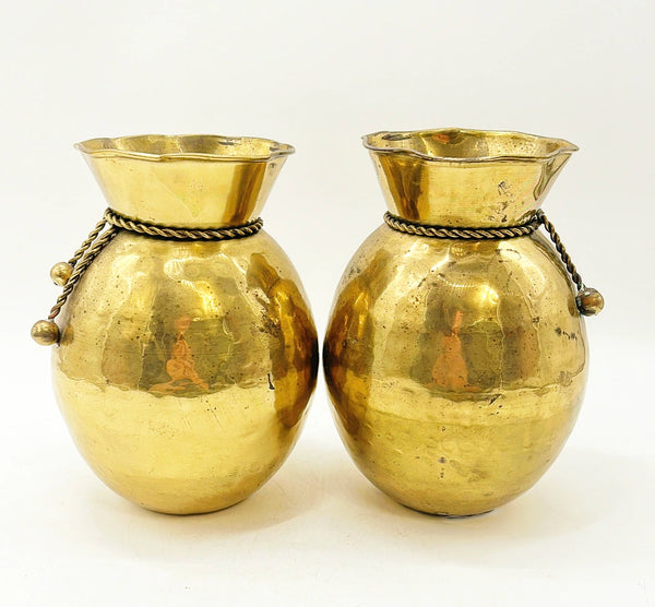 80’s vintage matching solid brass vases