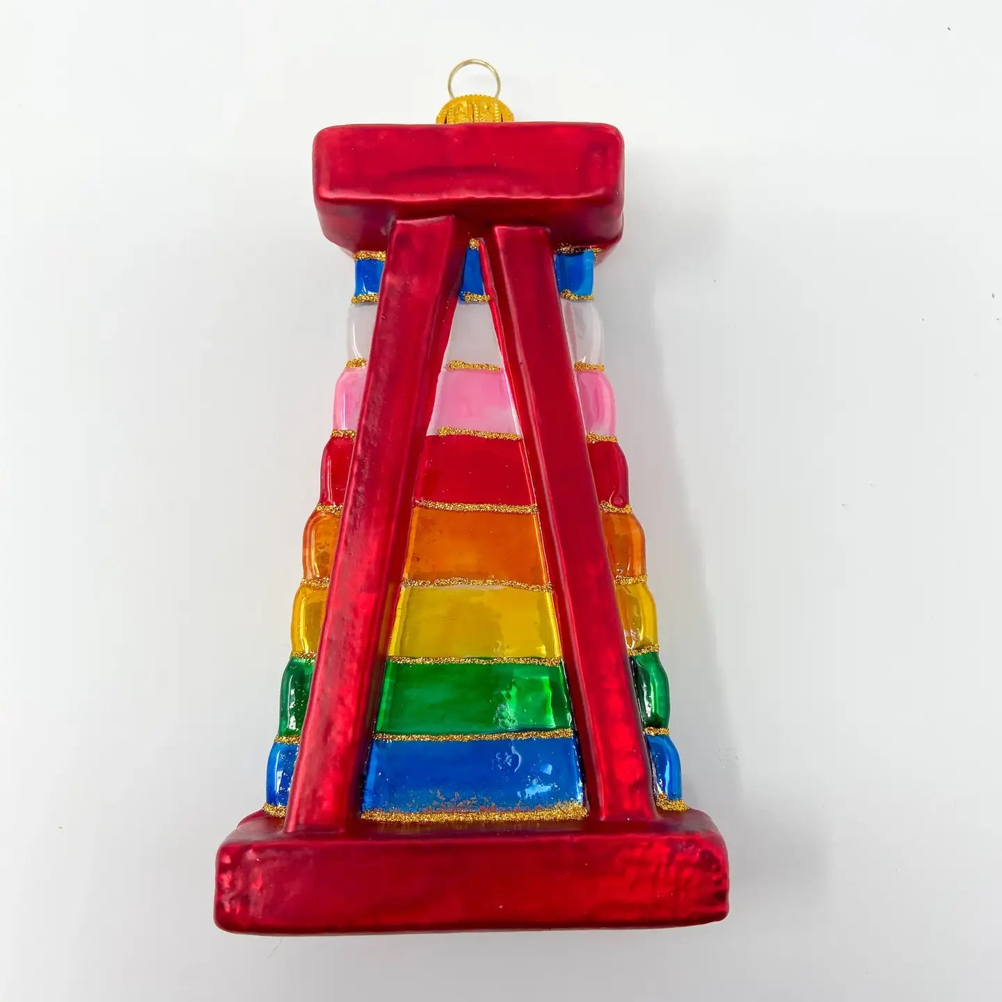 Retro Xylophone Holiday Polish Glass Christmas Ornament