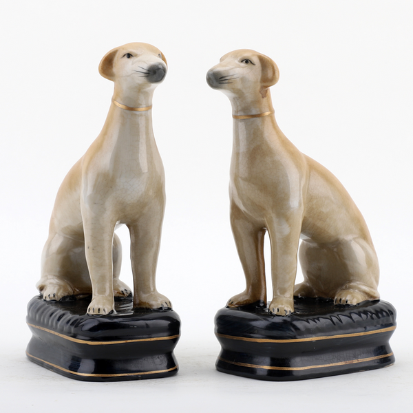 Pair of Porcelain Whippets