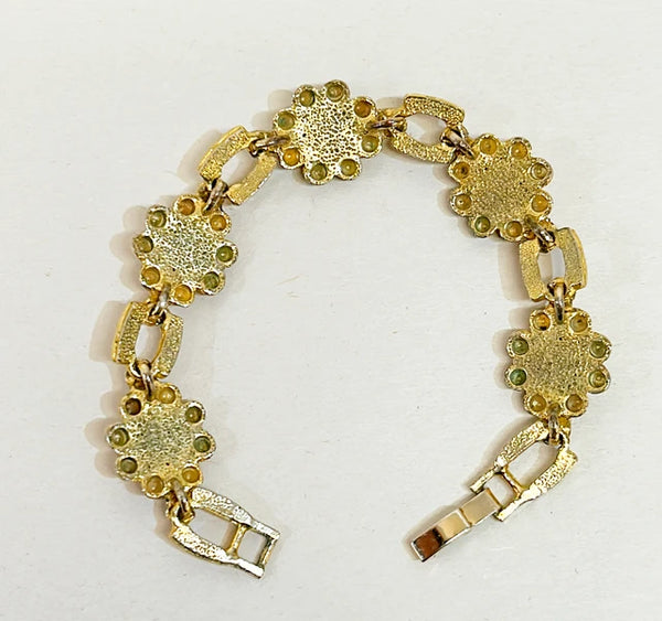 Vintage designer style cabochon link bracelet.
