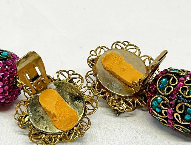 Vintage designer clip-on statement style earrings