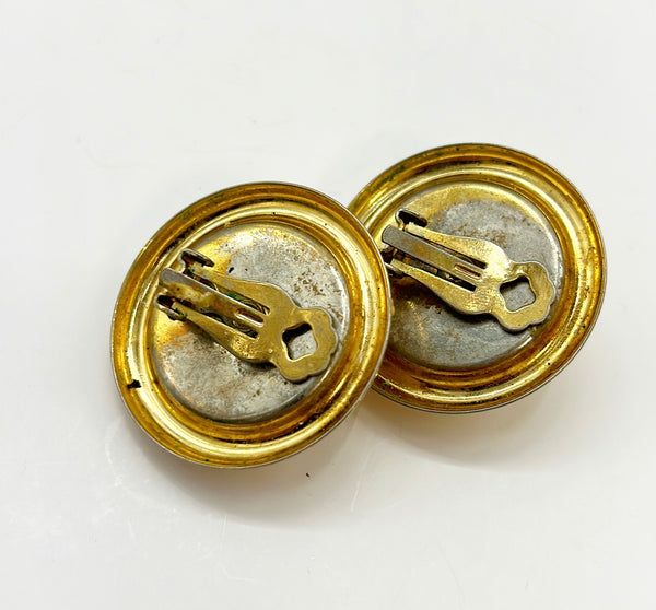 80s vintage large statement clip on earrings.