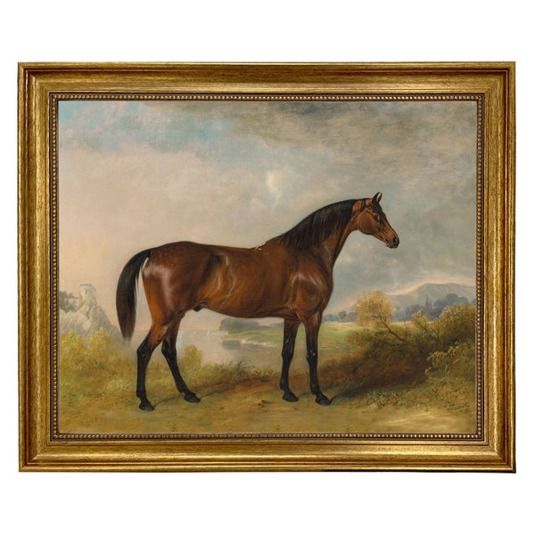 A Bay Hunter Framed Oil Painting Print On Canvas - -11x14