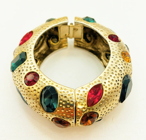 Vintage large statement hinged bracelet by KJL