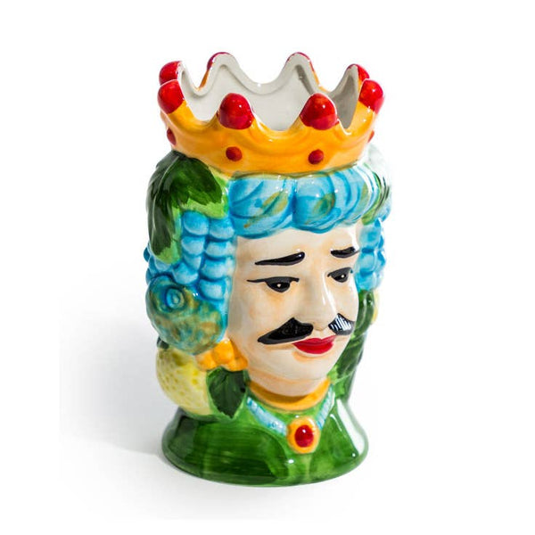 Sicilian King Moor Head Ceramic Storage Pot