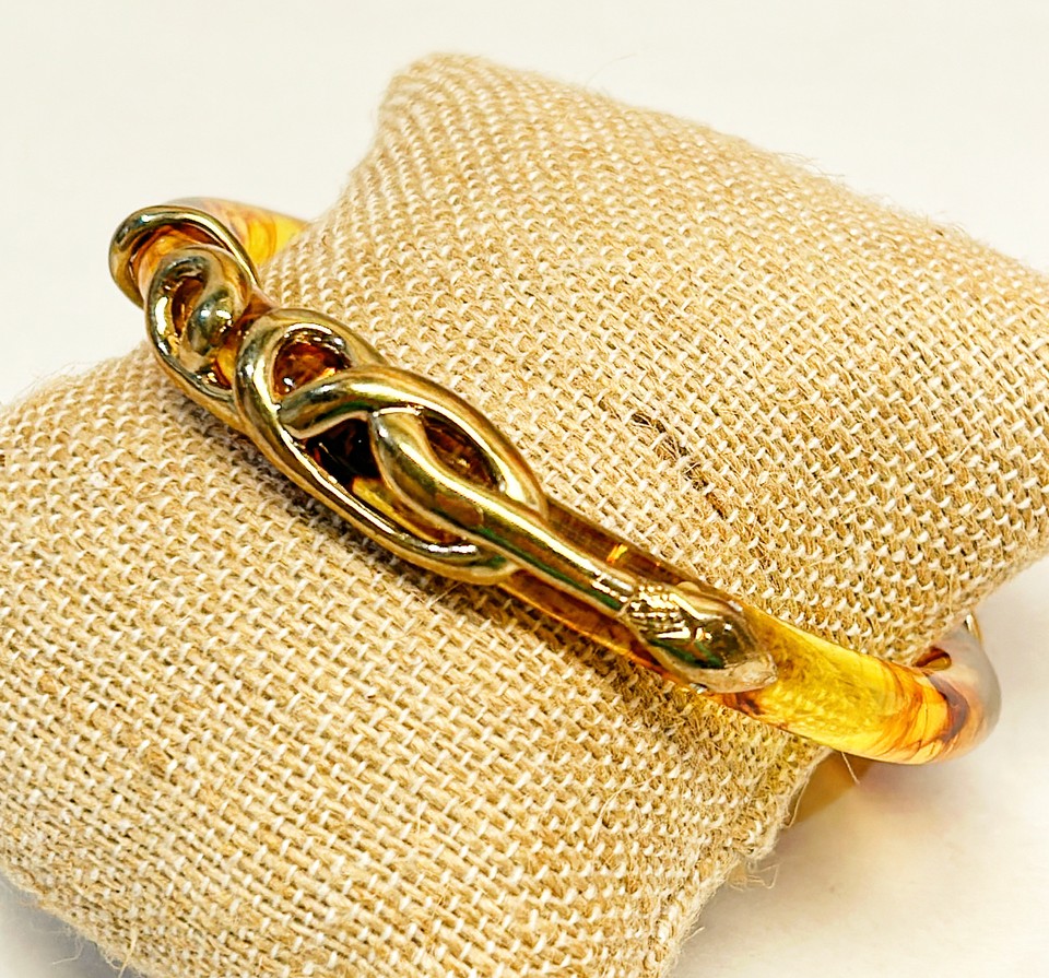 Rare vintage acrylic tortoise style bangle bracelet