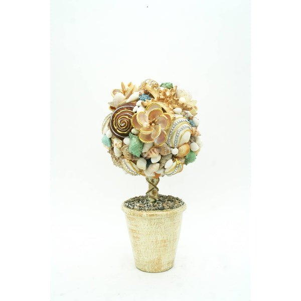 Blue Jeweled Seashell Topiary