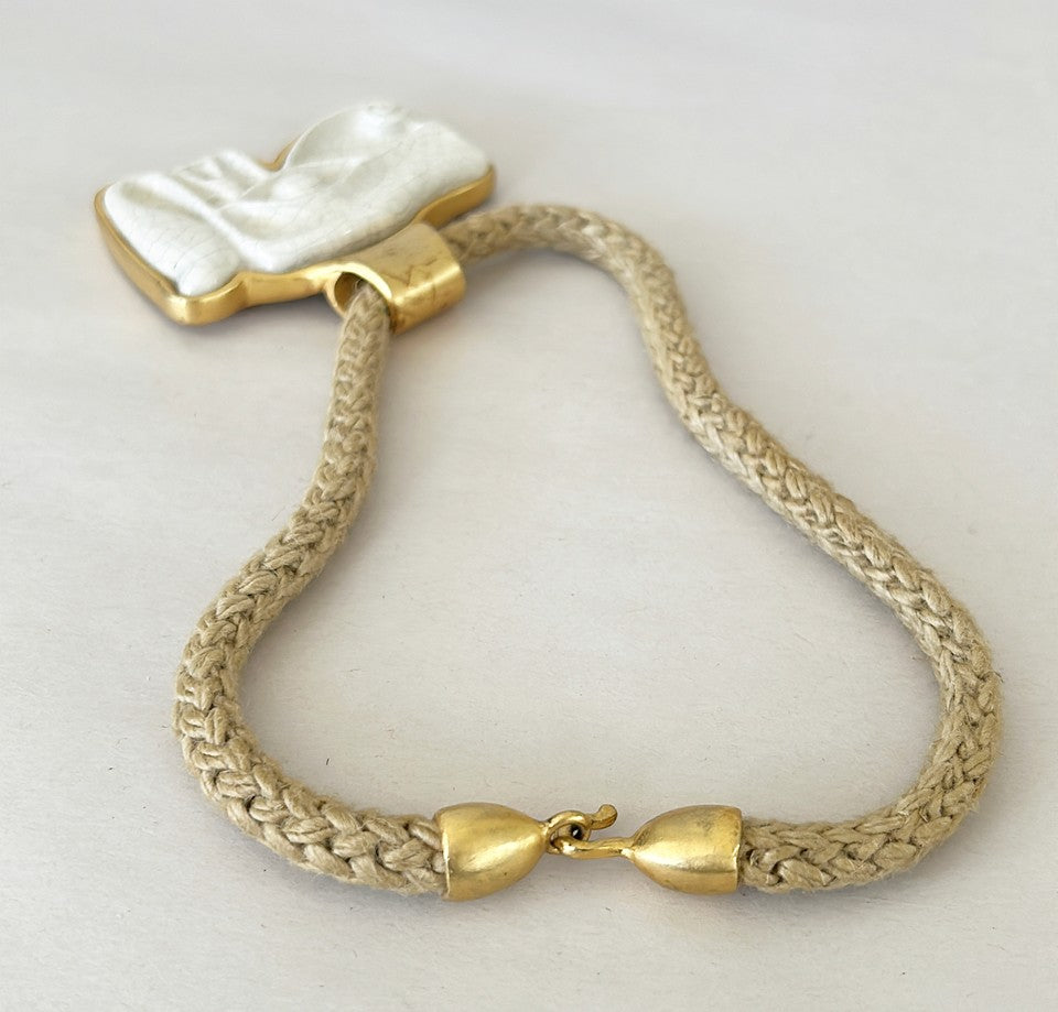 Vintage 1970s signed Kenneth Lane Egyptian inspired couture necklace