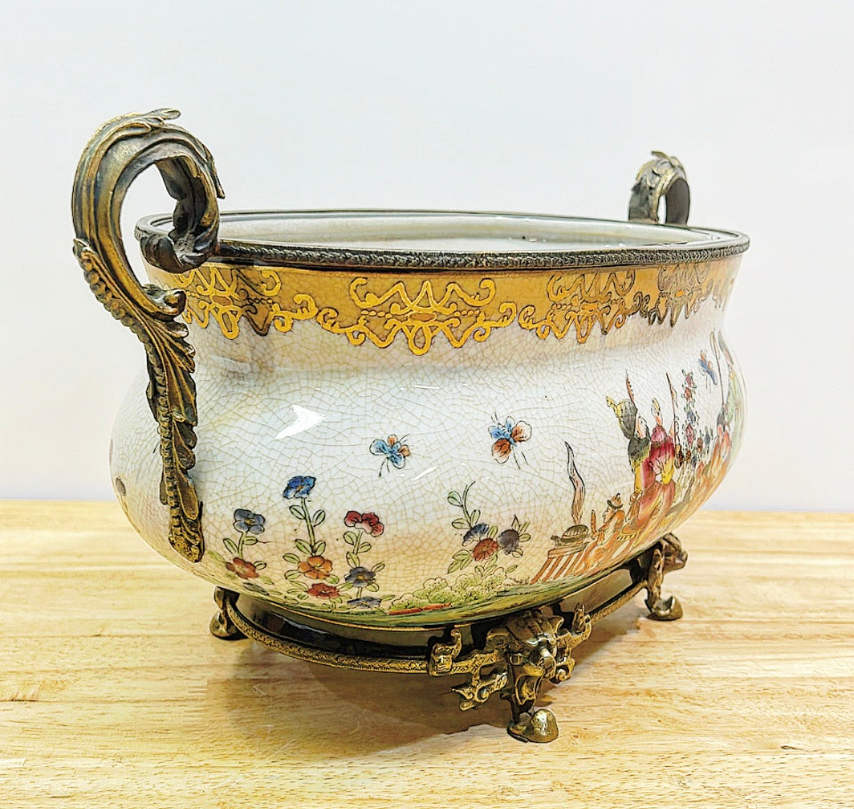 Stunning vintage larger scale chinoiserie style planter.