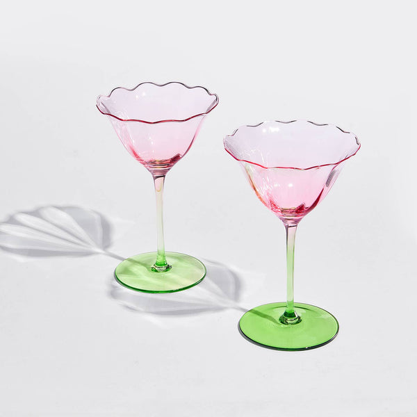 Tulip-Shaped Champagne Coupe Glass | Set of 2 | 6 oz