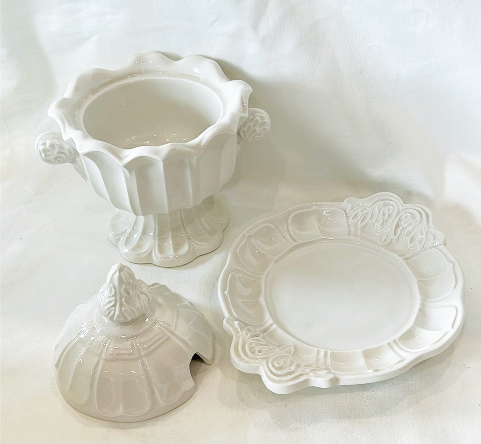Vintage red cliff stamped ironstone mini tureen set.