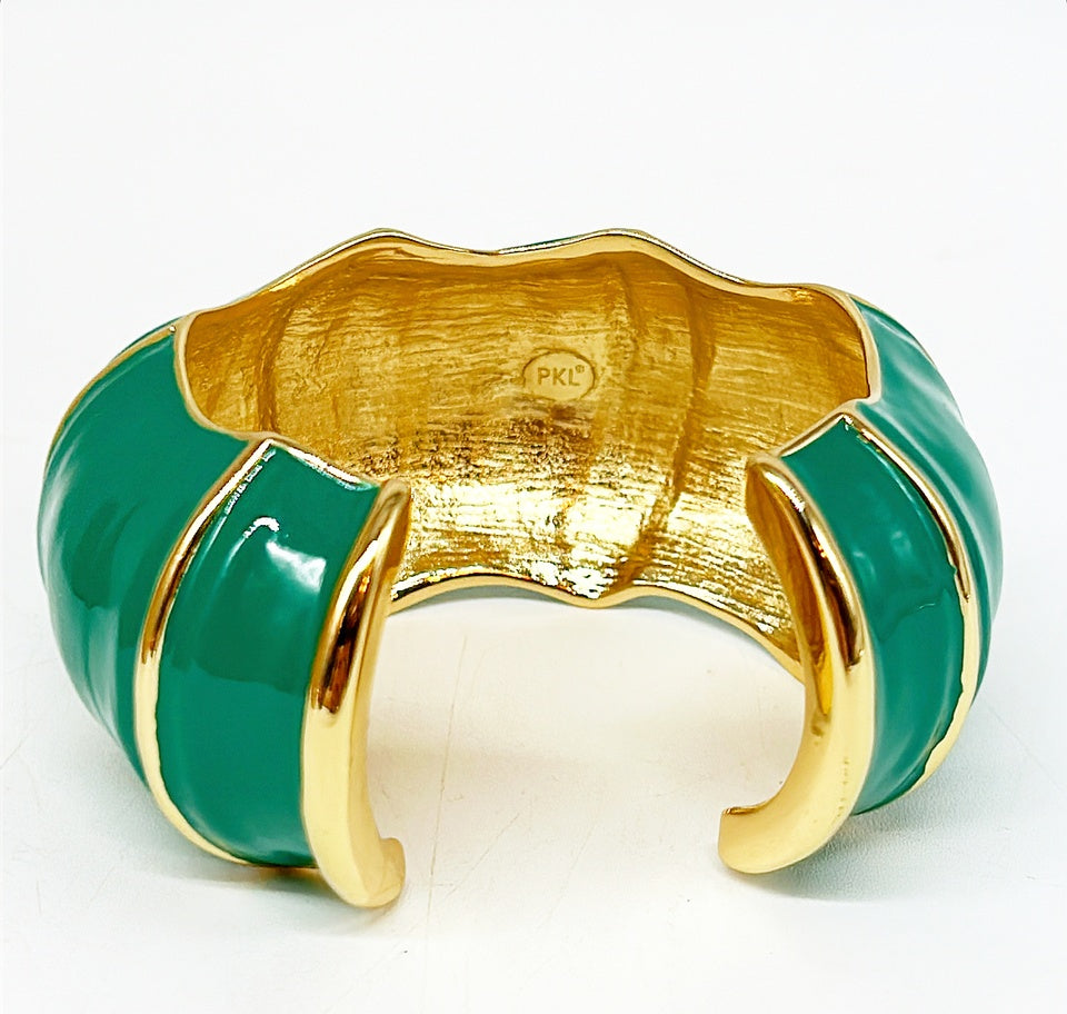 "The Lilly" Bamboo Cuff - Green