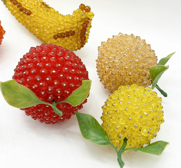 1960s hand made beaded decorative fruit collection.