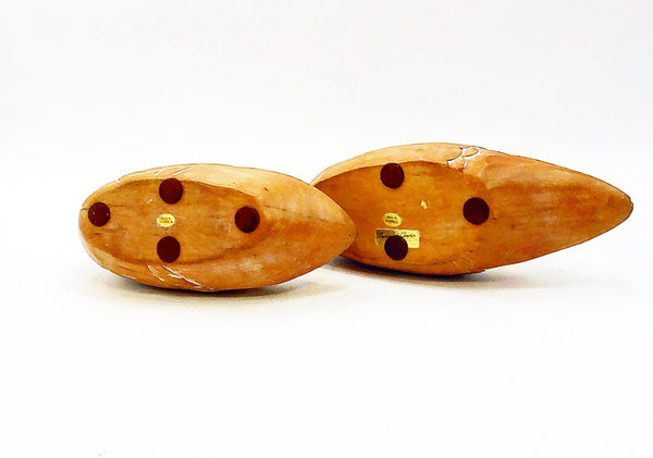 Pair of Frederick Cooper Brass and Wood Carved Ducks