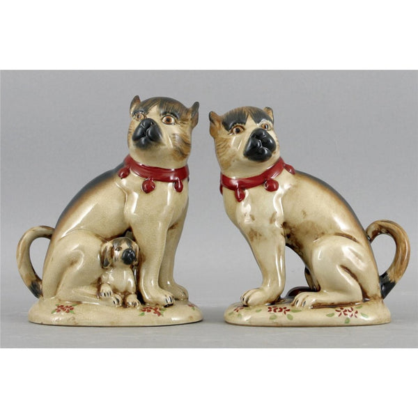 Pair of porcelain pugs