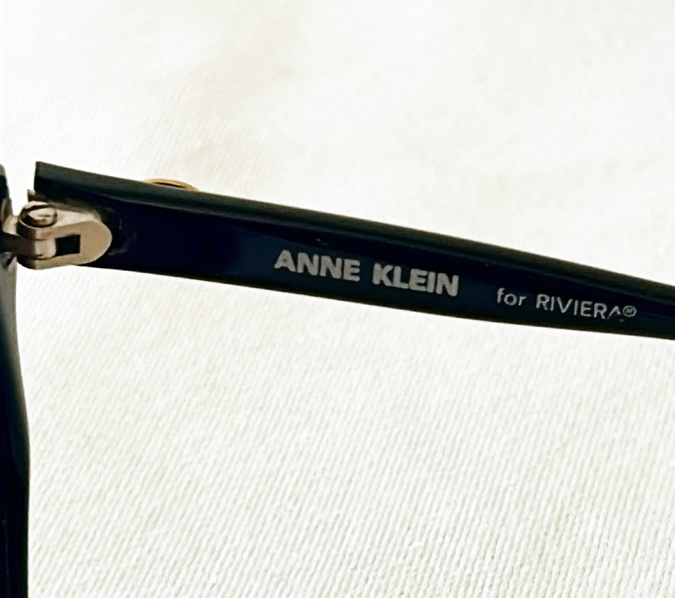 Fabulous 80s Anne Klein black designer large scale sunglasses.