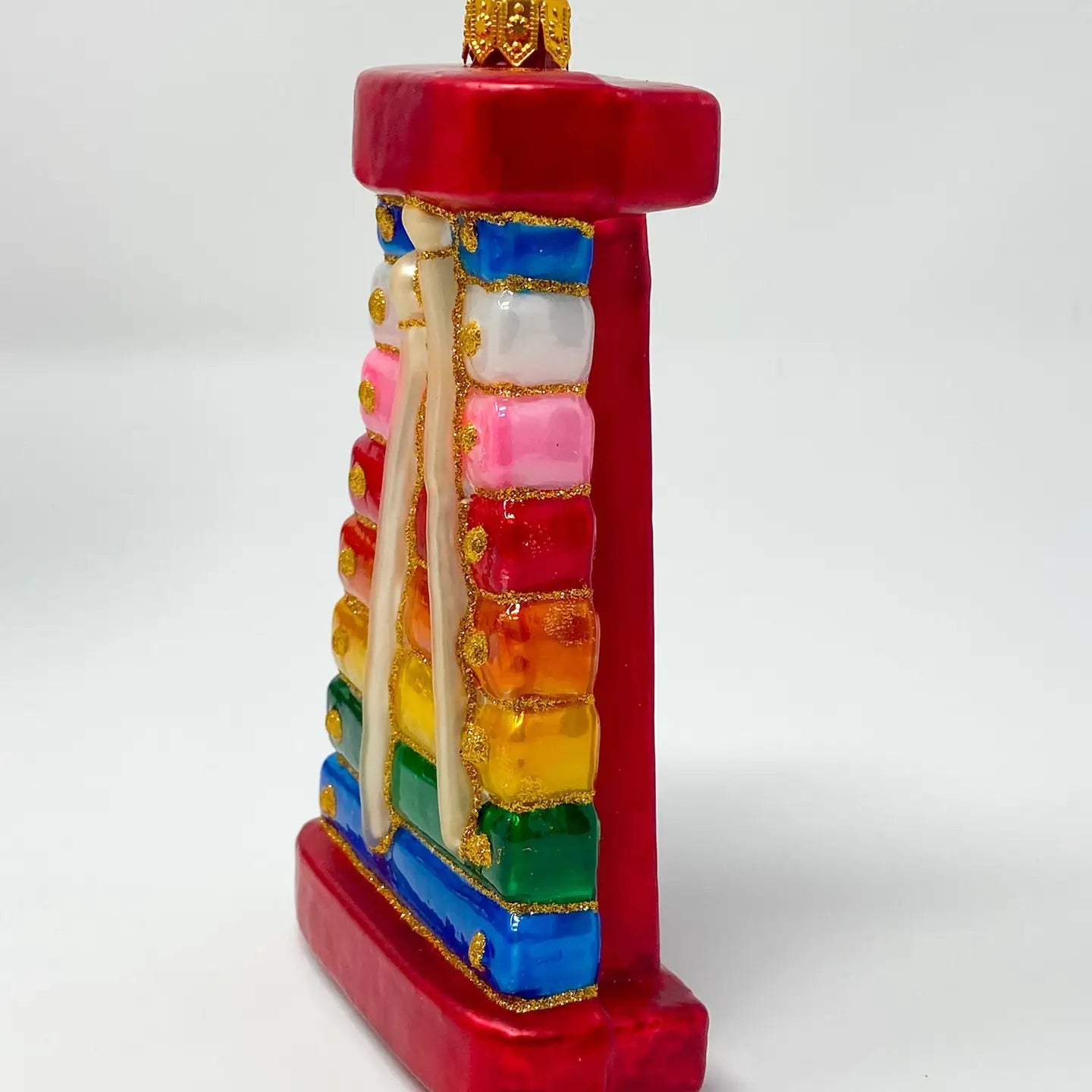 Retro Xylophone Holiday Polish Glass Christmas Ornament