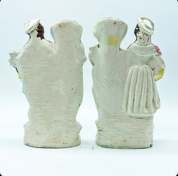 Pair of Staffordshire Vases - Man and Woman