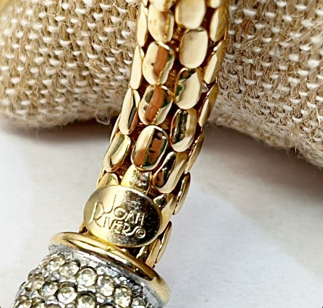 Gold snake link style Joan rivers signed bracelet
