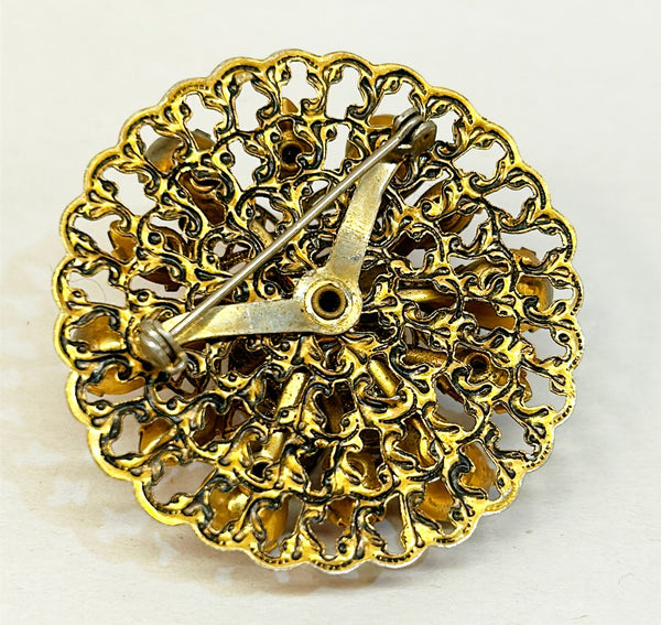 Large 1960s bejeweled glamorous statement brooch
