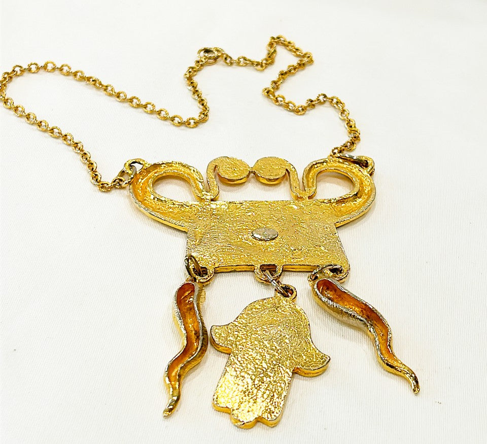 Signed Alexis Kirk couture runway style statement necklace