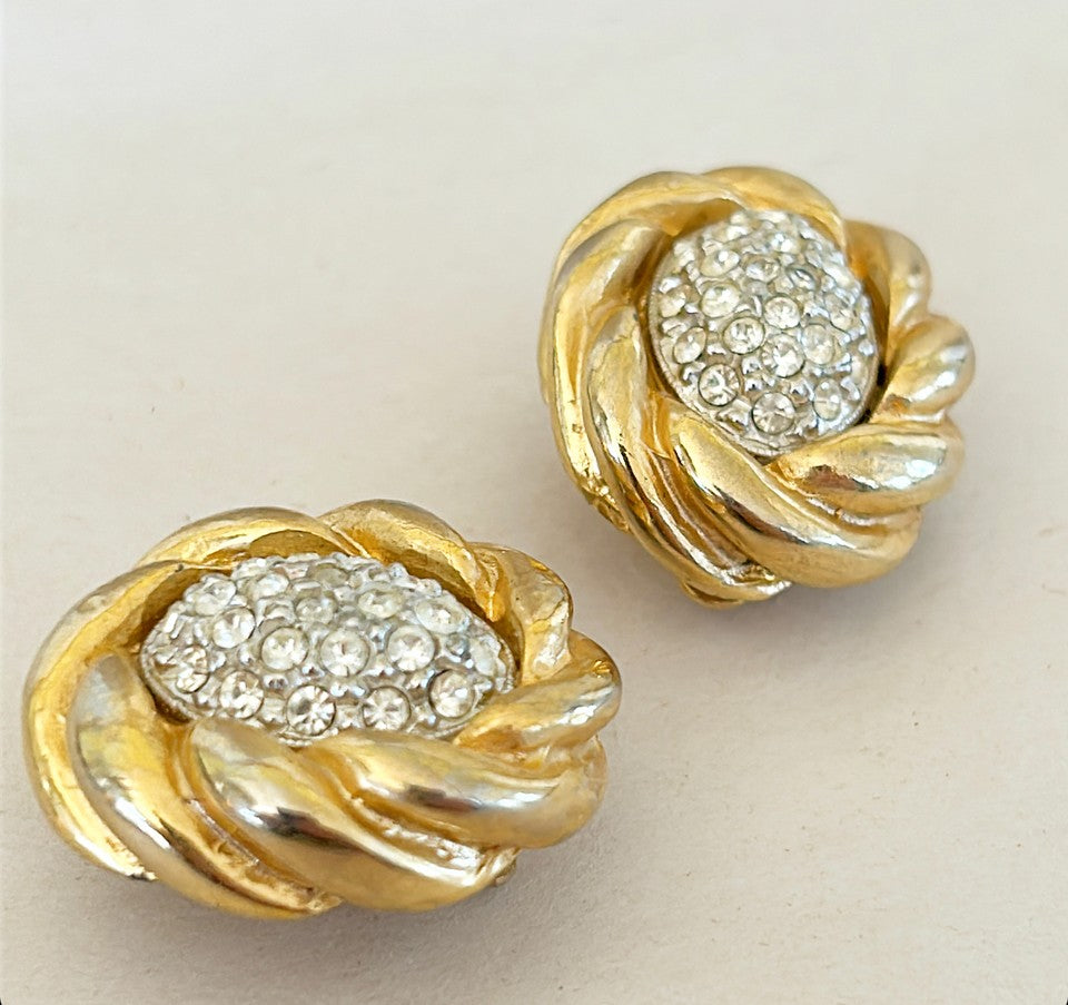 Signed Kenneth Lane clip on vintage earrings.
