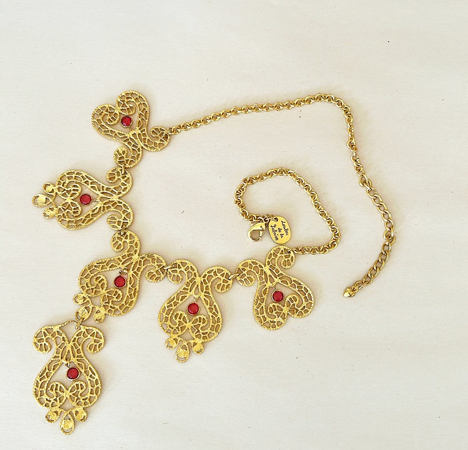 Rare vintage signed Loulou de la Falaise couture statement necklace