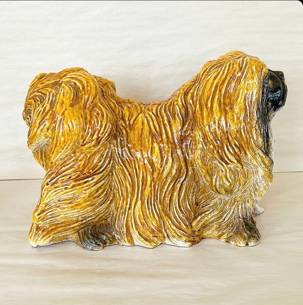 1960s vintage Italian life size Pekingese decorative dog figure