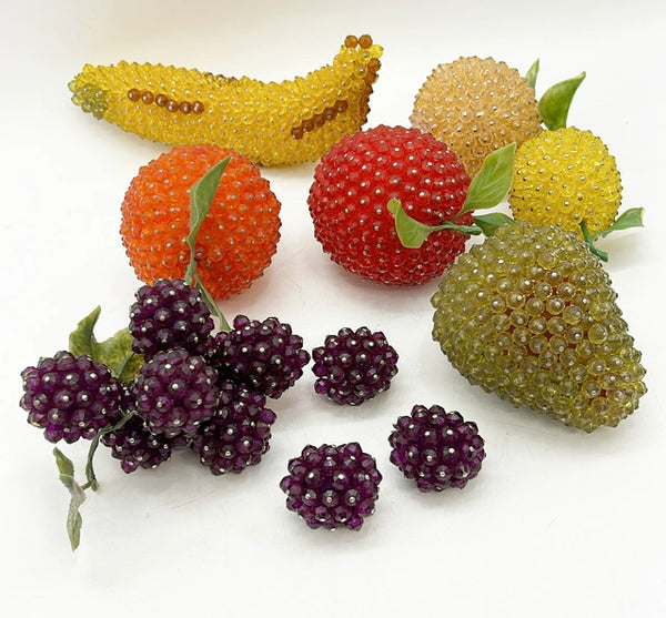 1960s hand made beaded decorative fruit collection.