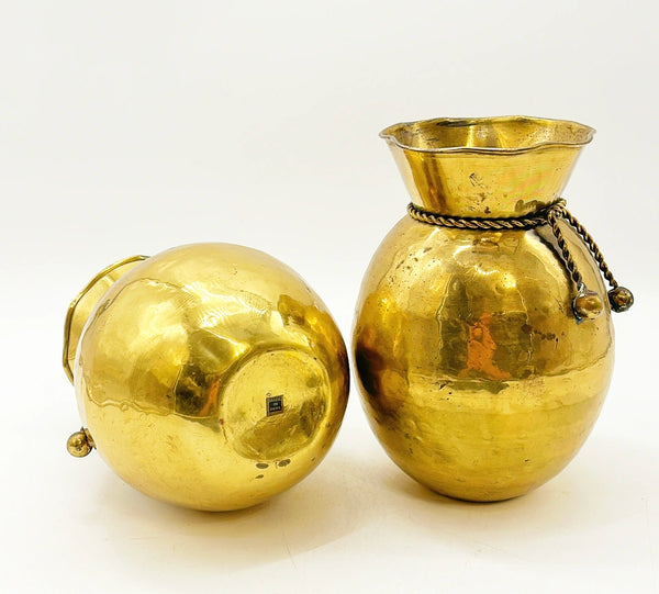 80’s vintage matching solid brass vases