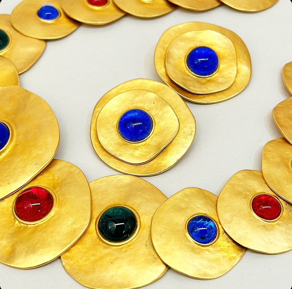Vintage designer Les Bernard statement Egyptian style necklace