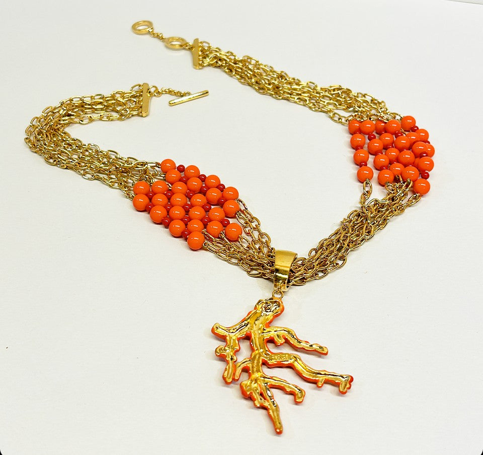 Rare 80’s signed made in Italy Replica statement runway style necklace.