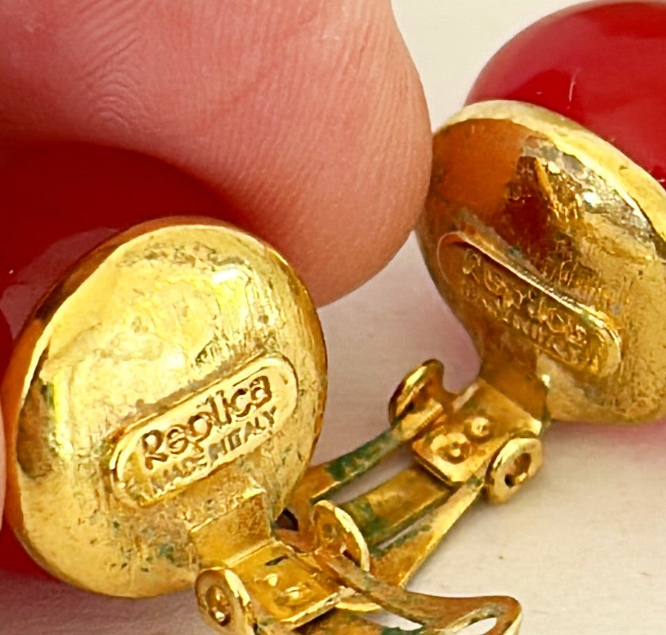 1970s signed designer clip on earrings
