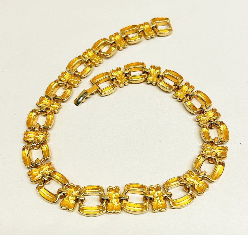 1980’s gold thick link couture necklace.