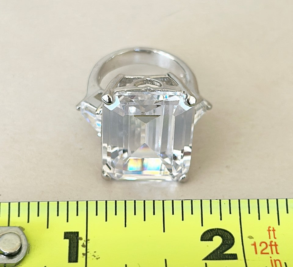 Fabulous extra large faux diamond ring signed by KJL