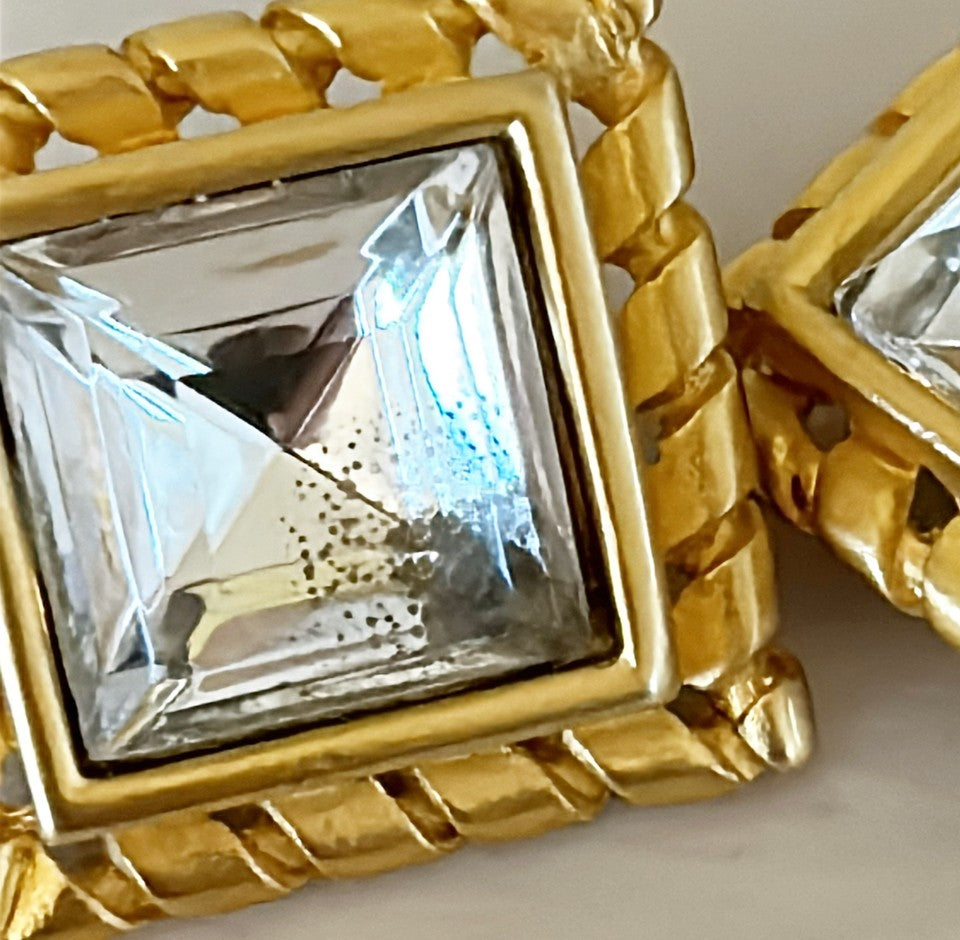 80’s signed Givenchy clip in large scale earrings.