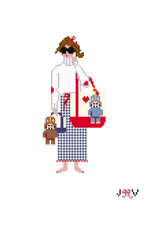 JV163 - Labubu Summer Girl Needlepoint Canvas